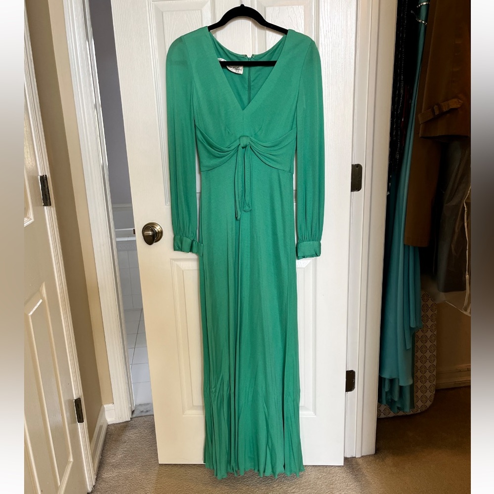Vintage(est. 1960s) Mollie Parnis Green Gown - S